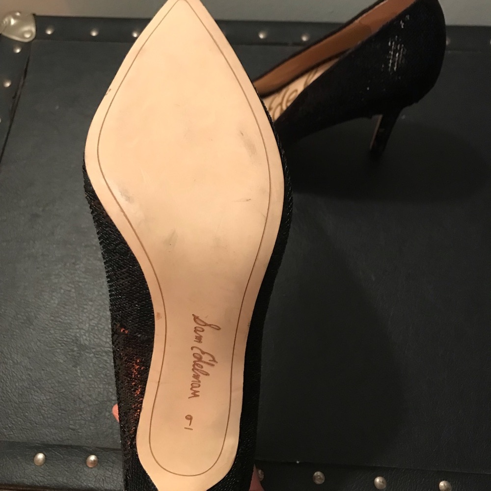 Sam Edelman black sequin pumps